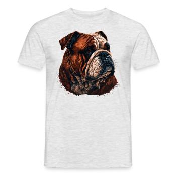 Bouledogue brun - T-shirt homme - gris chiné - Devant - AI Model Male 178 dark (178cm)