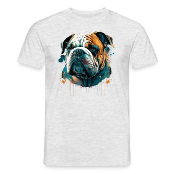 Bouledogue Still Face - T-shirt homme - gris chiné - Devant - AI Model Male 178 dark (178cm)