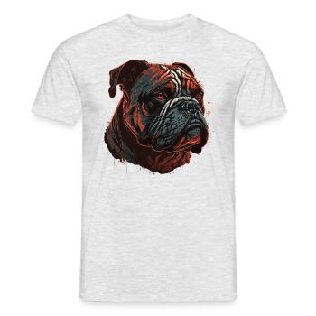 Cool Bulldog Head Art - T-shirt homme - gris chiné - Devant - AI Model Male 178 dark (178cm)
