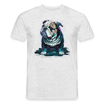 Kleine Bulldogge - Männer T-Shirt - Grau meliert - Vorne - AI Model Male 178 dark (178cm)