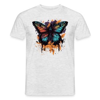 Beauté papillon - T-shirt homme - gris chiné - Devant - AI Model Male 178 dark (178cm)