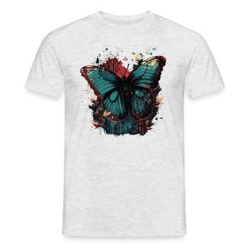 Butterfly in the Woods - Men's T-Shirt - heather grey - Front - AI Model Male 178 dark (178cm)