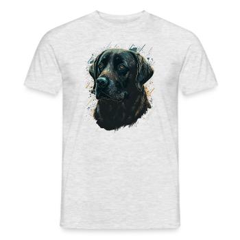 Labrador Retriever on Paint Background - Men's T-Shirt - heather grey - Front - AI Model Male 178 dark (178cm)