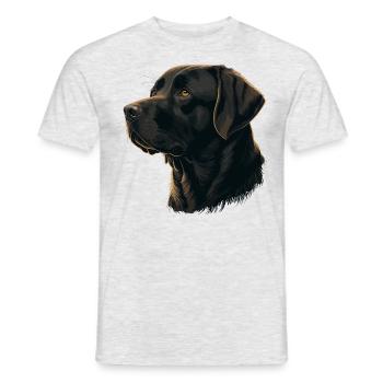 Weich aussehender dunkelbrauner Labrador Retriever - Männer T-Shirt - Grau meliert - Vorne - AI Model Male 178 dark (178cm)