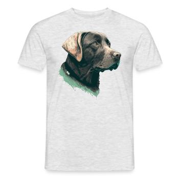 Belle illustration Vue latérale Labrador Retriever - T-shirt homme - gris chiné - Devant - AI Model Male 178 dark (178cm)