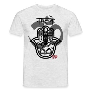 namasté - T-shirt homme - gris chiné - Devant - AI Model Male 178 dark (178cm)