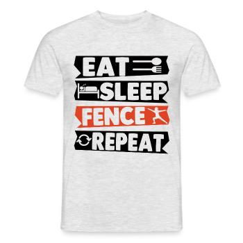 Eat Sleep Fence Repeat - Männer T-Shirt - Grau meliert - Vorne - AI Model Male 178 dark (178cm)