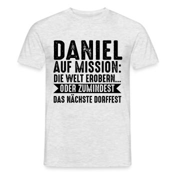 First name Daniel - Men's T-Shirt - heather grey - Front - AI Model Male 178 dark (178cm)