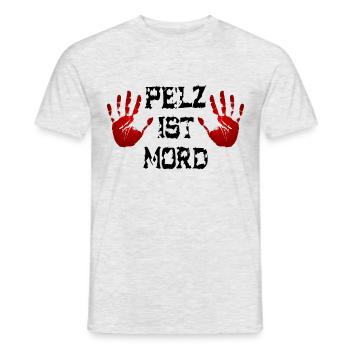 Pelz ist Mord - Männer T-Shirt - Grau meliert - Vorne - AI Model Male 178 dark (178cm)