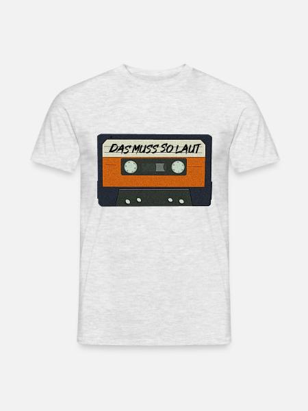 das mus so laut 03 Kassette - Männer T-Shirt - Grau meliert