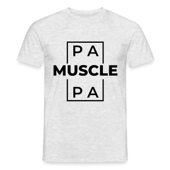 Meilleur papa muscle - T-shirt homme - gris chiné - Devant - AI Model Male 178 dark (178cm)