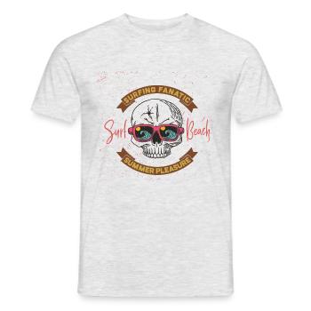 Été, Soleil, Surf - T-shirt homme - gris chiné - Devant - AI Model Male 178 dark (178cm)