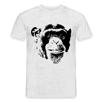 Tête de singe - T-shirt homme - gris chiné - Devant - AI Model Male 178 dark (178cm)
