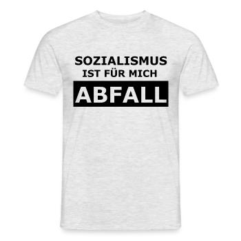Sozialismus ist für mich Abfall - Männer T-Shirt - Grau meliert - Vorne - AI Model Male 178 dark (178cm)