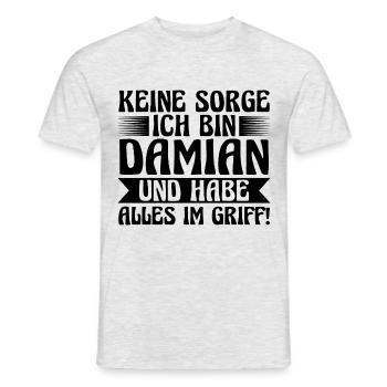 Vorname Damian - Männer T-Shirt - Grau meliert - Vorne - AI Model Male 178 dark (178cm)