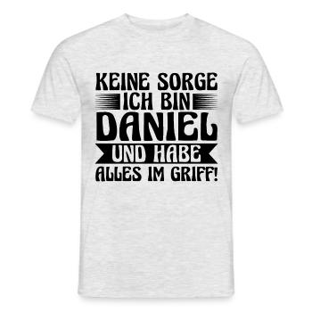 First name Daniel - Men's T-Shirt - heather grey - Front - AI Model Male 178 dark (178cm)