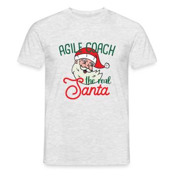 Agile Coach xmas the real Santa Christmas - Men's T-Shirt - heather grey - Front - AI Model Male 178 dark (178cm)