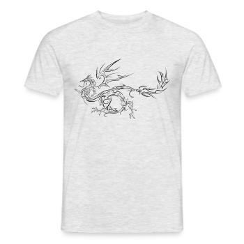 tribal dragon - Men's T-Shirt - heather grey - Front - AI Model Male 178 dark (178cm)
