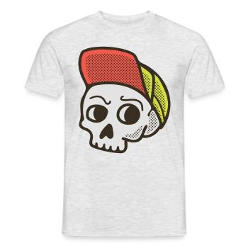 Skater Skull - Men's T-Shirt - heather grey - Front - AI Model Male 178 dark (178cm)