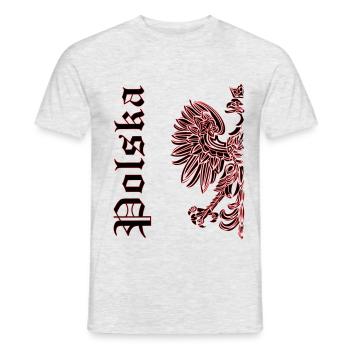 Polska - Men's T-Shirt - heather grey - Front - AI Model Male 178 dark (178cm)