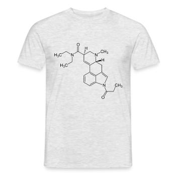 1P LSD Structural Formula - black - Men's T-Shirt - heather grey - Front - AI Model Male 178 dark (178cm)