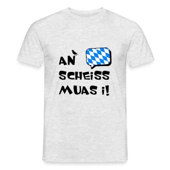 An scheiss muas i - Männer T-Shirt - Grau meliert - Vorne - AI Model Male 178 dark (178cm)