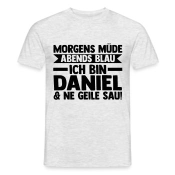 First name Daniel - Men's T-Shirt - heather grey - Front - AI Model Male 178 dark (178cm)
