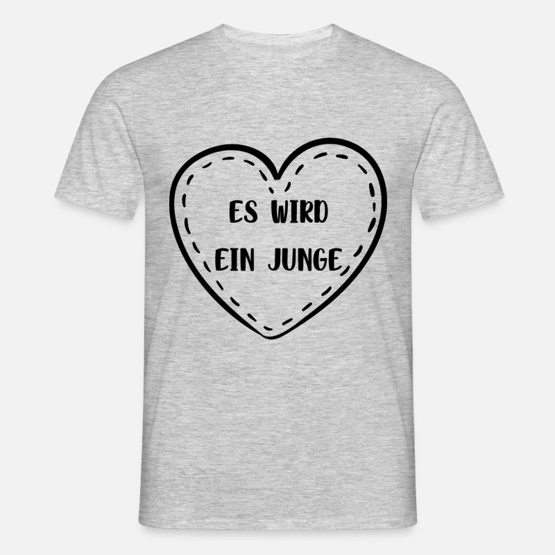 Es wird ein Junge! - Männer T-Shirt - Grau meliert