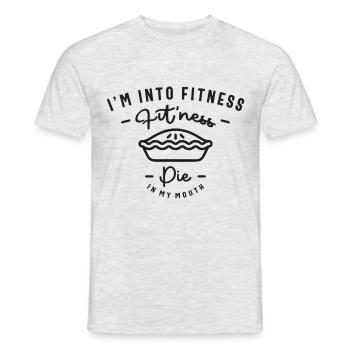 Ich stehe auf Fitness Fit'ness Pie In My Mouth - Männer T-Shirt - Grau meliert - Vorne - AI Model Male 178 dark (178cm)