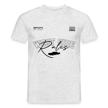 Règles du côté ouest - T-shirt homme - gris chiné - Devant - AI Model Male 178 dark (178cm)