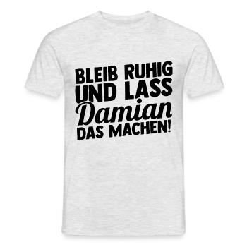 Prénom Damian - T-shirt homme - gris chiné - Devant - AI Model Male 178 dark (178cm)