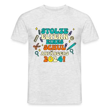 Eltern Schulkind Grundschule Erste Klasse Einschul - Männer T-Shirt - Grau meliert - Vorne - AI Model Male 178 dark (178cm)