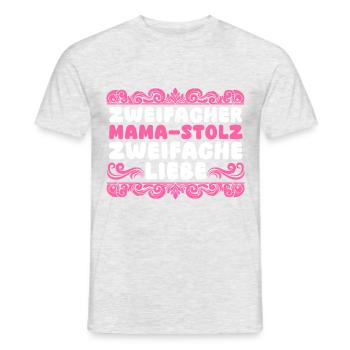 Maman de 2 enfants - T-shirt homme - gris chiné - Devant - AI Model Male 178 dark (178cm)