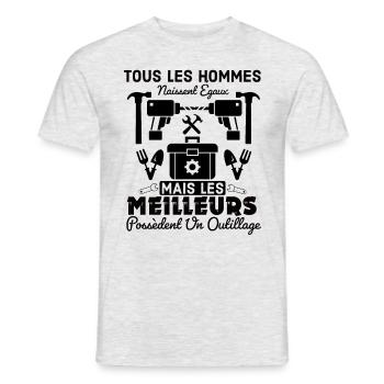 Les meilleurs hommes possèdent un outillage - T-shirt homme - gris chiné - Devant - AI Model Male 178 dark (178cm)