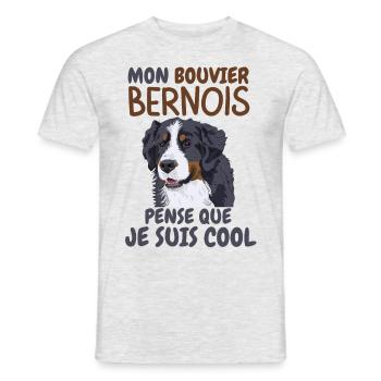 bouvier bernois - T-shirt homme - gris chiné - Devant - AI Model Male 178 dark (178cm)