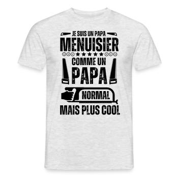 Cool papa Menuisier 1 - T-shirt homme - gris chiné - Devant - AI Model Male 178 dark (178cm)