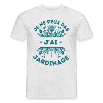 Humour jardin jardinage - T-shirt homme - gris chiné - Devant - AI Model Male 178 dark (178cm)