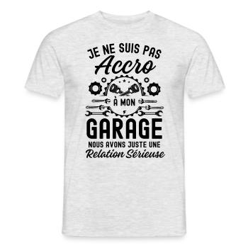 Cadeau bricoleur garage mécanique - T-shirt homme - gris chiné - Devant - AI Model Male 178 dark (178cm)