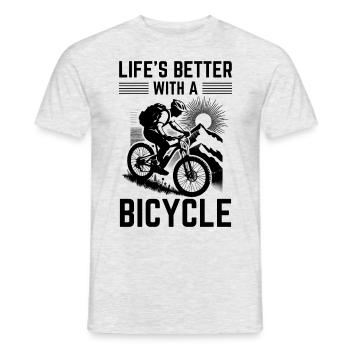 Life is better with a bicycle - Men's T-Shirt - heather grey - Front - AI Model Male 178 dark (178cm)