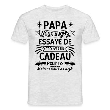 Cadeau pour papa 1 - T-shirt homme - gris chiné - Devant - AI Model Male 178 dark (178cm)