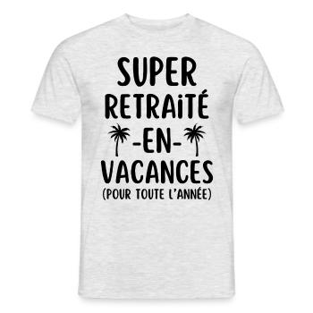 Super retraité en vacances - T-shirt homme - gris chiné - Devant - AI Model Male 178 dark (178cm)