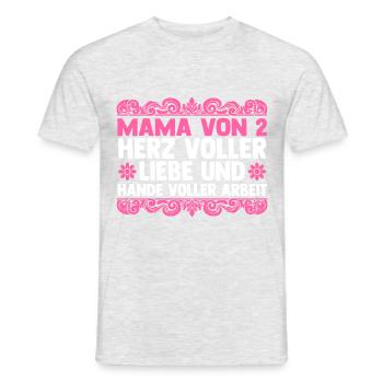 Mama Von 2 Kindern - Männer T-Shirt - Grau meliert - Vorne - AI Model Male 178 dark (178cm)