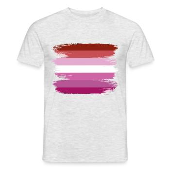Lesbisch Lesbian Pride Flagge LGBT - Männer T-Shirt - Grau meliert - Vorne - AI Model Male 178 dark (178cm)