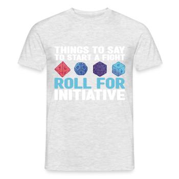 Pen and Paper for RPG Gaming Father - Men's T-Shirt - heather grey - Front - AI Model Male 178 dark (178cm)