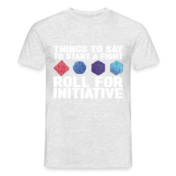 Pen and Paper for RPG Gaming Father - Men's T-Shirt - heather grey - Front - AI Model Male 178 dark (178cm)