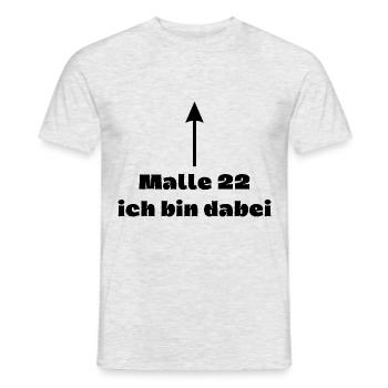 Malle 22 Party Sommer Strand Mallorca JGA - Männer T-Shirt - Grau meliert - Vorne - AI Model Male 178 dark (178cm)
