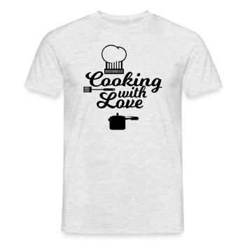 Avec l’amour de la cuisine ! - T-shirt homme - gris chiné - Devant - AI Model Male 178 dark (178cm)