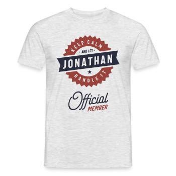 Bleib ruhig Jonathan - Männer T-Shirt - Grau meliert - Vorne - AI Model Male 178 dark (178cm)