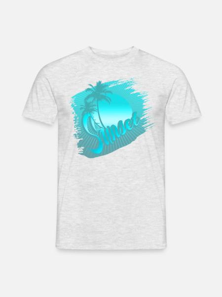 sunset blue - T-shirt homme - gris chiné