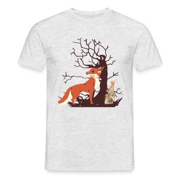 Faune, animaux des bois, renard, lapin, cadeau de Noël - T-shirt homme - gris chiné - Devant - AI Model Male 178 dark (178cm)